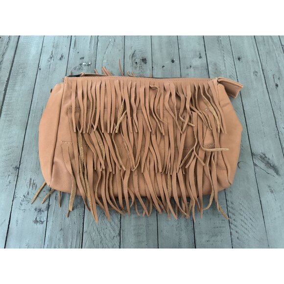 Jennifer Haley Brown Leather Fringe Clutch Bag - Picture 2 of 3